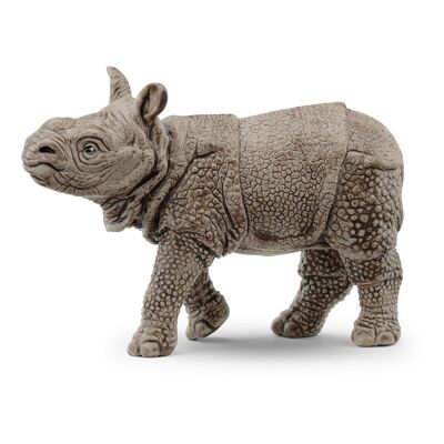 SCHLEICH Wild Life Indian Rhinoceros Baby Spielfigur, 3 bis 8 Jahre, grau (14860)