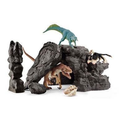 SCHLEICH Dinosaurs Dino Set mit Cave Toy Playset, Fünf bis Zwölf Jahre, Mehrfarbig (41461)
