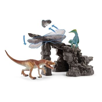 SCHLEICH Dinosaures Dino Set avec Cave Toy Playset, Cinq à Douze Ans, Multicolore (41461) 4