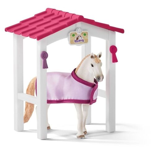 SCHLEICH Horse Club Horse Stall with Lusitano Mare Horse Toy Figure (42368)