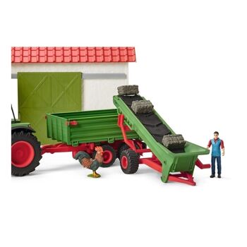 SCHLEICH Farm World Convoyeur à foin avec Farmer Toy Playset, Multicolore, 3 à 8 ans (42377) 3