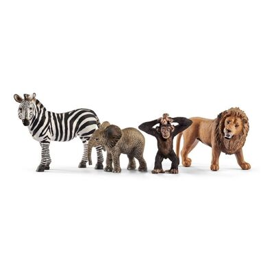 SCHLEICH Wild Life Safari Starter Spielfiguren-Set, 3 bis 8 Jahre, Mehrfarbig (42387)