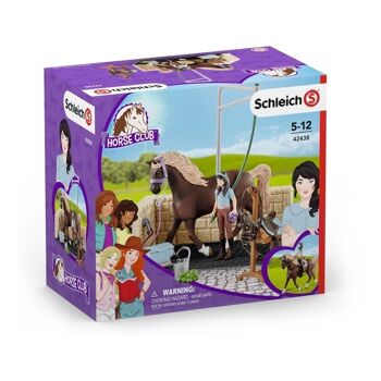 SCHLEICH Horse Club Zone de lavage avec Horse Club Emily & Luna Toy Playset Unisexe 5 à 12 ans Multicolore (42438) 4