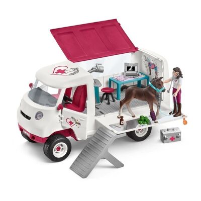 SCHLEICH Horse Club Mobile Vet with Hanoverian Foal Toy Playset, 5 a 12 años, multicolor (42439)