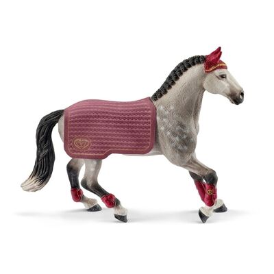 SCHLEICH Horse Club Trakehner Mare Riding Tournament Figura de juguete, gris, de 5 a 12 años (42456)