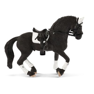 SCHLEICH Horse Club Frisian Stallion Riding Tournament Figura giocattolo, nero, da 5 a 12 anni (42457)