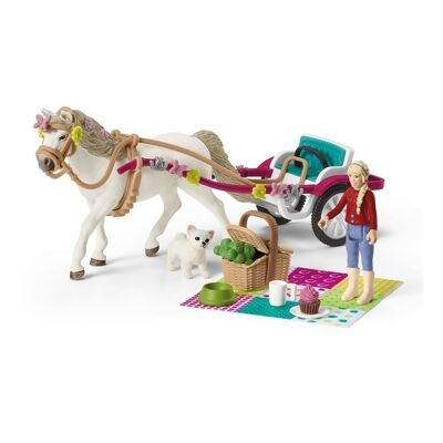 SCHLEICH Horse Club Kleine Kutsche für die große Pferdeshow, Spielzeug-Spielset, 5 bis 12 Jahre, Mehrfarbig (42467)