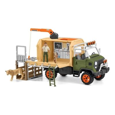 SCHLEICH Wild Life Animal Rescue Camión grande con figuras de juguete y accesorios (42475)