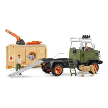 SCHLEICH Wild Life Animal Rescue Grand camion avec figurines et accessoires (42475) 4