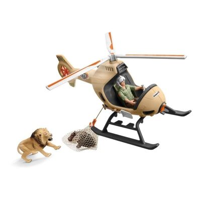 SCHLEICH Wild Life Tierrettungshubschrauber mit Spielfiguren & Zubehör (42476)