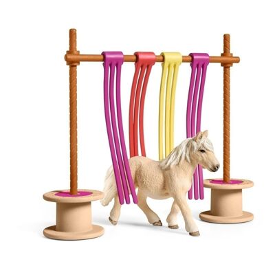 SCHLEICH Farm World Pony Cortina Obstáculo Juguete Playset, Multicolor, 3 a 8 años (42484)