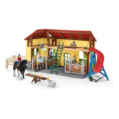 SCHLEICH Farm World Establo de caballos para niños con accesorios Juego de juguetes, de 3 a 8 años, multicolor (42485)
