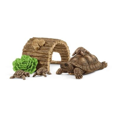 SCHLEICH Wild Life Tortoise Home Toy Playset, 3 bis 8 Jahre, Mehrfarbig (42506)