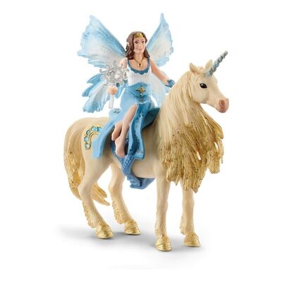 SCHLEICH Bayala Eyela Cavalcando un Unicorno d'oro Figure giocattolo, da 5 a 12 anni (42508)
