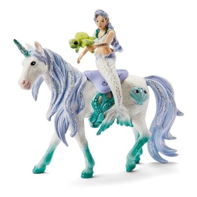 SCHLEICH Bayala Mermaid Riding on Sea Unicorn Figure giocattolo, da 5 a 12 anni (42509)