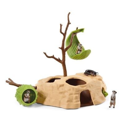 SCHLEICH Wild Life Meerkat Hangout Toy Figure Set, Unisex, 3 a 8 años, Multicolor (42530)