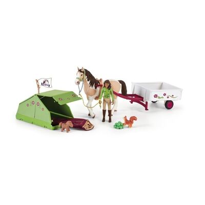 SCHLEICH Horse Club Sarah's Camping Adventure Toy Playset, unisex, da 5 a 12 anni, multicolore (42533)