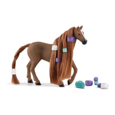 SCHLEICH Horse Club Beauty Horse English Thoroughbred Mare Figura de juguete, 4 años y más, marrón (42582)
