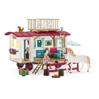 SCHLEICH Horse Club Caravan for Secret Club Meetings Playset giocattolo, da 5 a 12 anni, multicolore (42593)