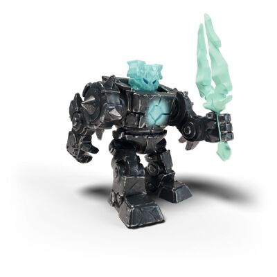 SCHLEICH Eldrador Mini Creatures Shadow Ice Robot Figura Giocattolo, 7-12 Anni, Grigio/Turchese (42598)