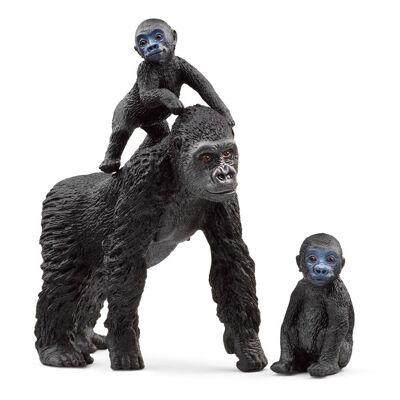 SCHLEICH Wild Life Gorilla Family Toy Figure, 3 ans et plus, Noir (42601)