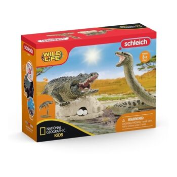 SCHLEICH Wild Life National Geographic Kids Danger in the Swamp Ensemble de jeu Vert 3 à 8 ans (42625) 4