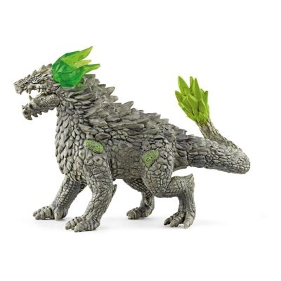 SCHLEICH Eldrador Creatures Stone Dragon Figura giocattolo, da 7 a 12 anni, grigio/verde (70149)