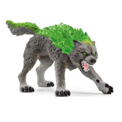 SCHLEICH Eldrador Creatures Granite Wolf Figura giocattolo, da 7 a 12 anni, grigio/verde (70153)