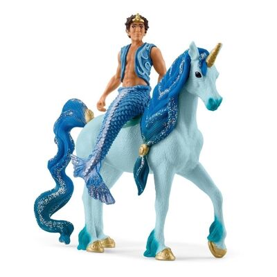 SCHLEICH Bayala Aryon on Unicorn Toy Figure Set, 5 a 12 años, Azul (70718)