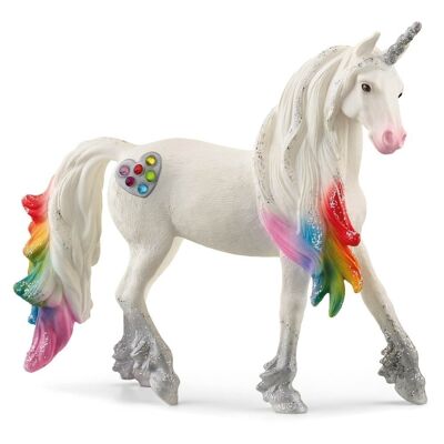 SCHLEICH Bayala Rainbow Love Unicorn Hengst Spielfigur, 5 bis 12 Jahre, Mehrfarbig (70725)