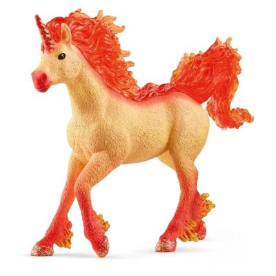 SCHLEICH Bayala Elementa Fire Unicorn Stallion Toy Figure, da 5 a 12 anni, Rosso (70756)