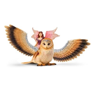 SCHLEICH Bayala Fairy in Flight on Glam-Owl Toy Figure, da 5 a 12 anni, multicolore (70789)