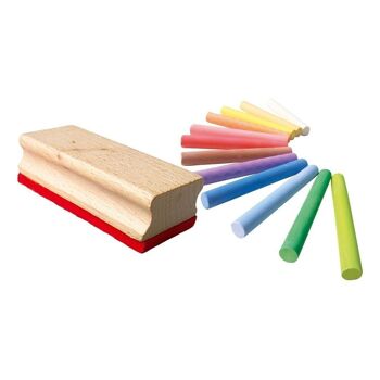SES CREATIVE Ensemble de craies colorées pour enfants avec essuie-tout, 12 couleurs, unisexe, 2 à 12 ans, multicolore (00208) 3