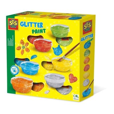 SES CREATIVE Poster per bambini Paint Glitter, unisex, dai tre anni in su, multicolore (00363)