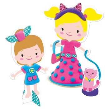 SES CREATIVE Pâte à modeler pour enfant Fashion Studio Set, 3 pots, fille, 2 ans et plus, multicolore (00437) 2