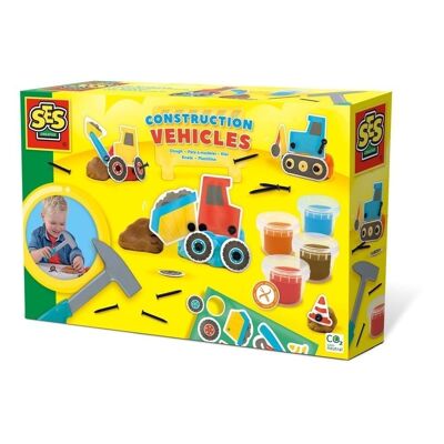 SES CREATIVE Véhicules de construction en pâte à modeler pour enfants, unisexe, trois ans et plus, multicolore (00438)