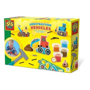 SES CREATIVE Véhicules de construction en pâte à modeler pour enfants, unisexe, trois ans et plus, multicolore (00438) 1