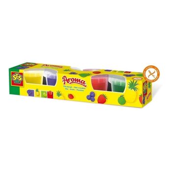 SES CREATIVE Set d'arômes de pâte à modeler pour enfants, 4 pots (90 g), unisexe, de 2 à 12 ans, multicolore (00468) 2