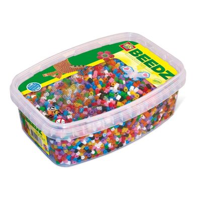 SES CREATIVE Children's Beedz Iron-on Beads Mosaic Box Tub, 7000 Glitter Iron-on Beads Mix, Unisex, 5 a 12 años, Multicolor (00778)