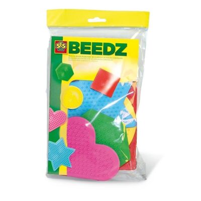 SES CREATIVE Children's Beedz Iron-on Beads Pegboards Mosaic Set, 5 Piezas, Unisex, 5 a 12 años, Multicolor (00782)