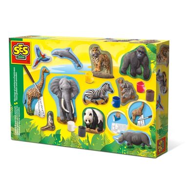 SES CREATIVE Set Infantil de Casting y Pintura de Animales, Unisex, de 5 a 12 Años, Multicolor (01132)