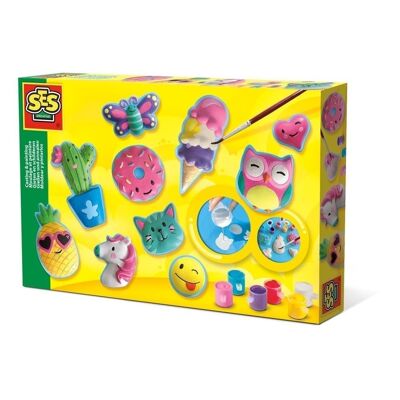 SES CREATIVE Kit de moulage et de peinture Happy Figures, unisexe, de cinq à douze ans, multicolore (01133)