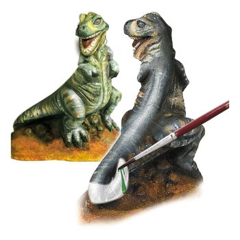 SES CREATIVE Ensemble de moulage et de peinture T-rex pour enfants, unisexe, 5 à 12 ans, multicolore (01283) 2