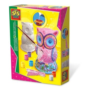 SES CREATIVE Kit de moulage et peinture chouette pour enfant 6 à 12 ans Multicolore (01285) 1