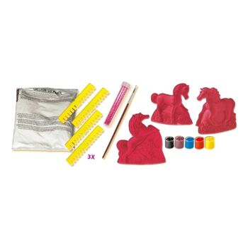 SES CREATIVE Kit de moulage et de peinture pour chevaux pour enfants, fille, 5 à 12 ans, multicolore (01356) 3