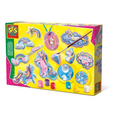 SES CREATIVE Set infantil de fundición y pintura de unicornios, de 5 a 12 años, multicolor (01359)