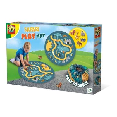 SES CREATIVE Tapete de juego Safari para niños y bolsa de almacenamiento 2 en 1, unisex, a partir de los tres años, multicolor (02218)