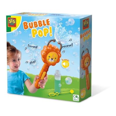SES CREATIVE Lion Bubble Pop per bambini con soluzione per bolle, 5 anni e oltre (02259)