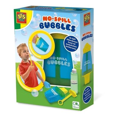 SES CREATIVE Secchio per bolle antigoccia per bambini con soluzione Mega Bubbles, 200 ml, unisex, dai cinque anni in su, multicolore (02264)