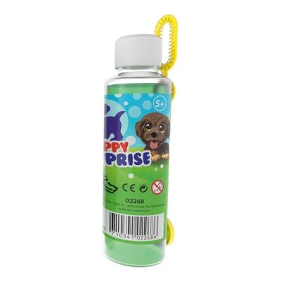 SES CREATIVE Bouteille de solution Mega Bubbles pour enfants avec baguette à bulles et surprise pour chiot, 200 ml, unisexe, cinq ans et plus, multicolore (02268)